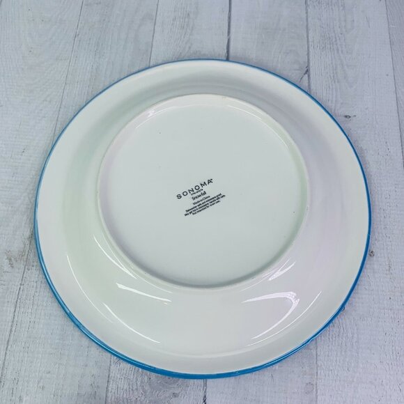 Sonoma SNOWFALL Blue Embossed White Snowflakes Christmas Dinner Plates Set of 2 - Picture 4 of 8